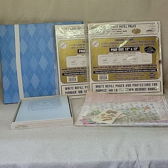 Hallmark Baby Boy Memory Book Craft Paper And Stickers - Picture 2 of 16